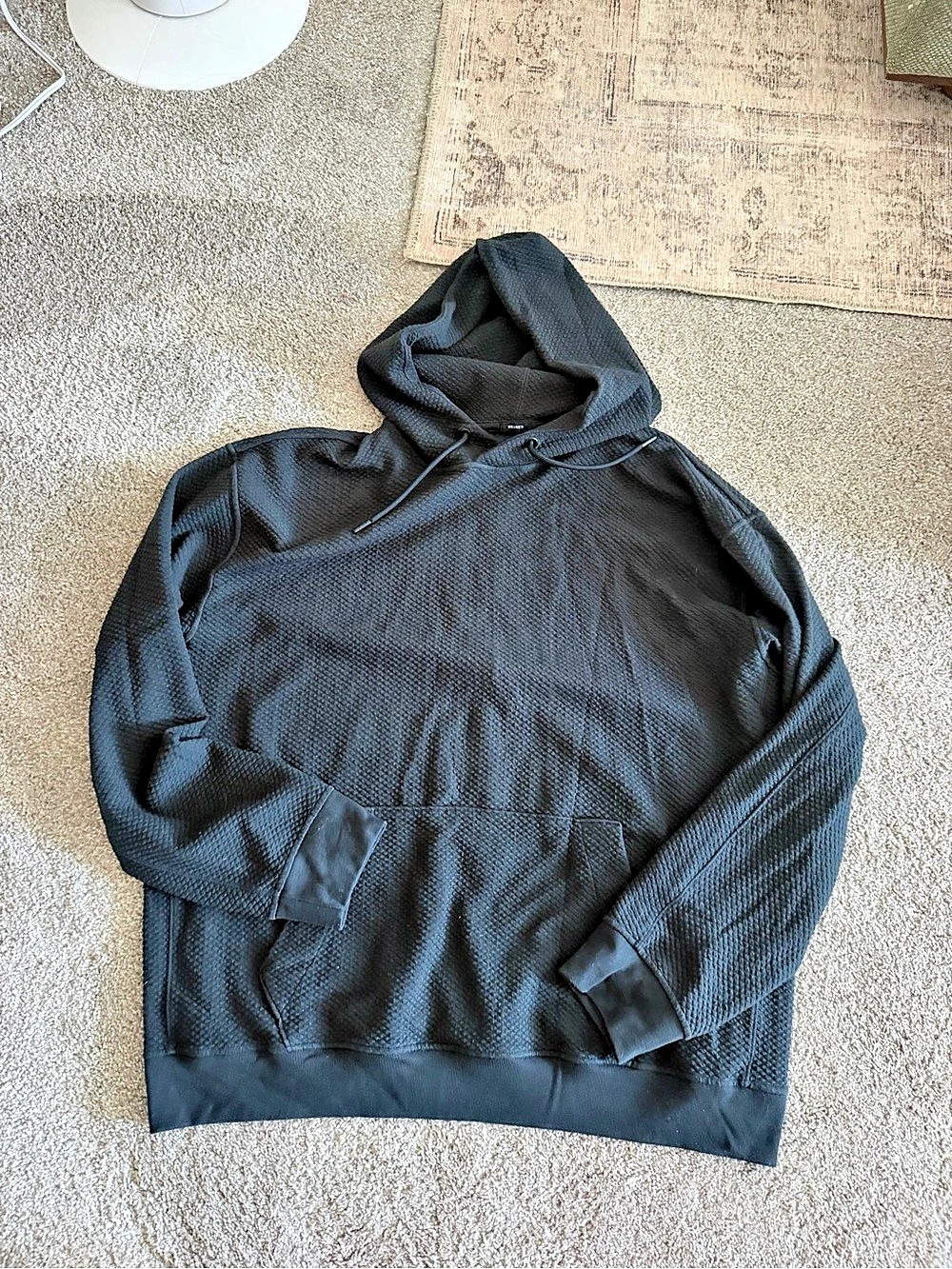 Abercrombie & Fitch YPB Waffle Texture Popover Hoodie Black - XL